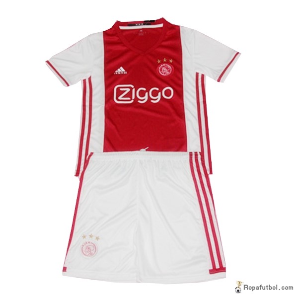 Camiseta Ajax Replica Primera Ropa Niños 2016/17 Blanco Rojo